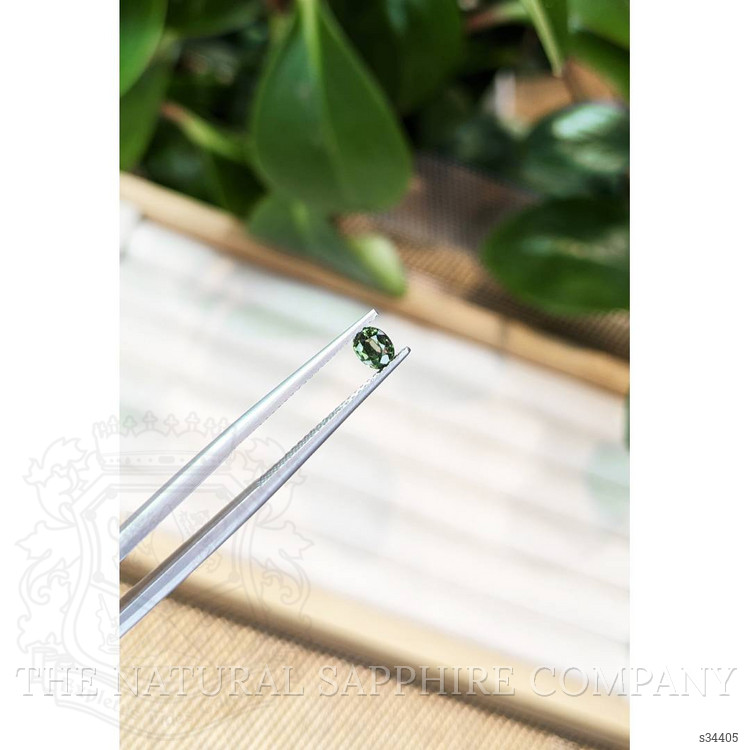 0.39 Ct. Yellowish Green Sapphire from Thailand
