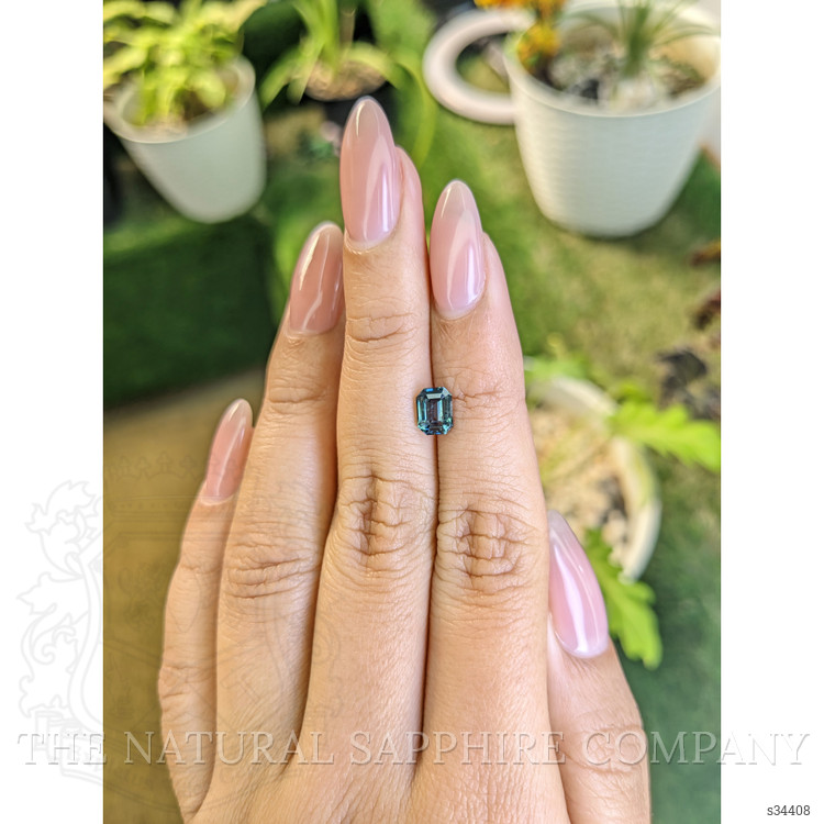 1.22 Ct. Bluish Green Sapphire from Ceylon (Sri Lanka)