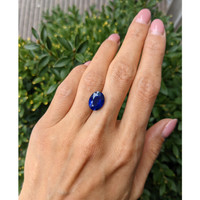 6.04 Ct. Blue Sapphire from Madagascar Life Style