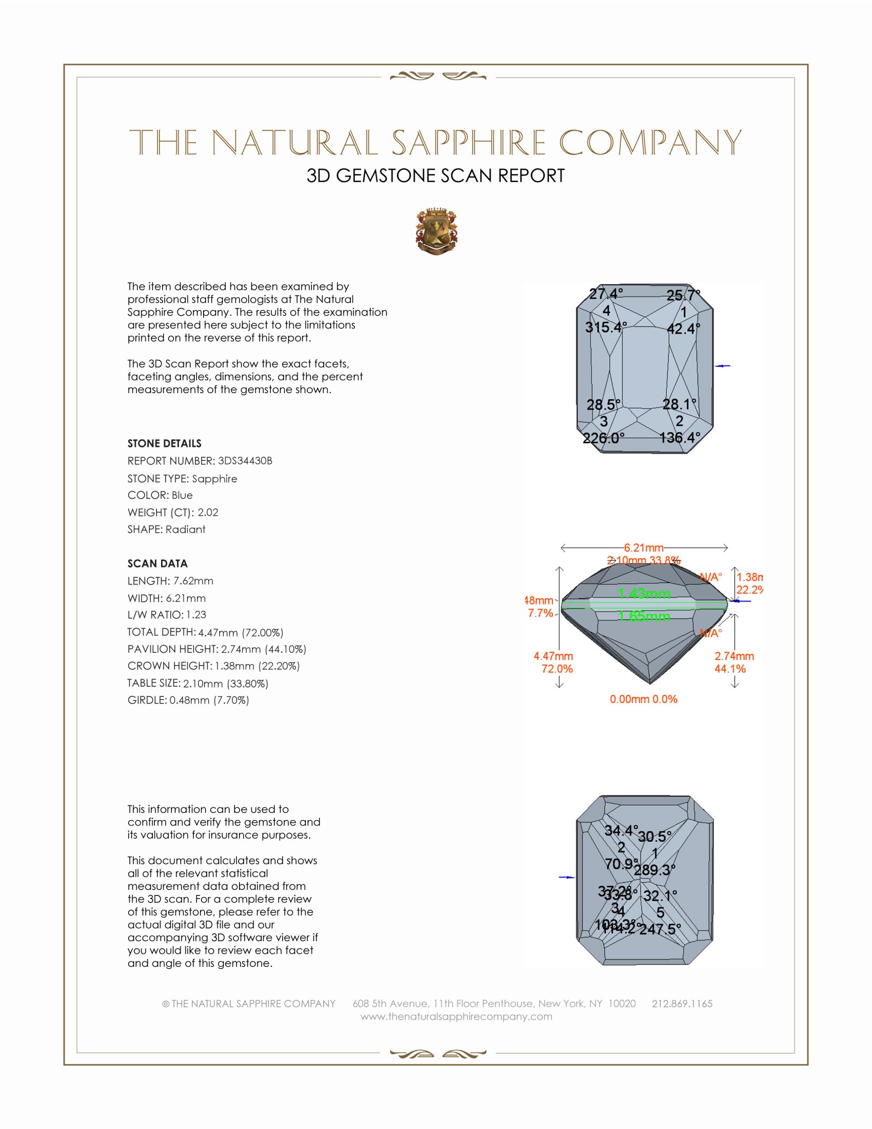 2.02 Ct. Blue Sapphire from Ceylon (Sri Lanka)
