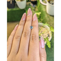 0.73 Ct. Greenish Blue Sapphire from Madagascar Life Style