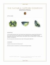 0.80 Ct. Yellowish Green Sapphire from Madagascar Appraisal