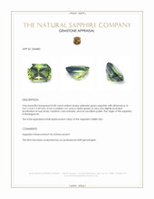 0.80 Ct. Yellowish Green Sapphire from Madagascar Appraisal