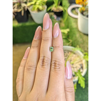 0.80 Ct. Yellowish Green Sapphire from Madagascar Life Style