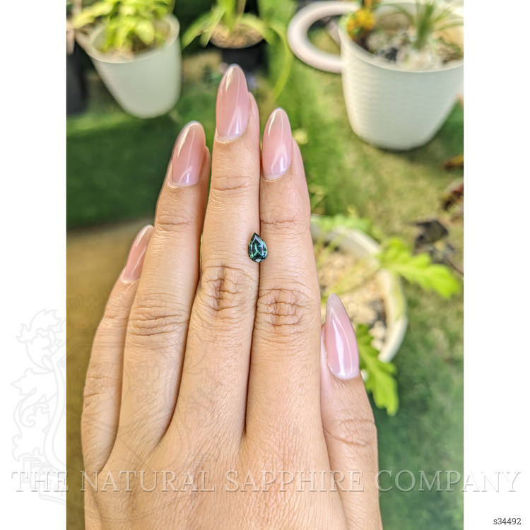 0.95 Ct. Bluish Green Sapphire from Madagascar