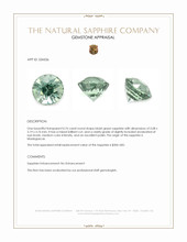 0.76 Ct. Bluish Green Sapphire from Madagascar Appraisal