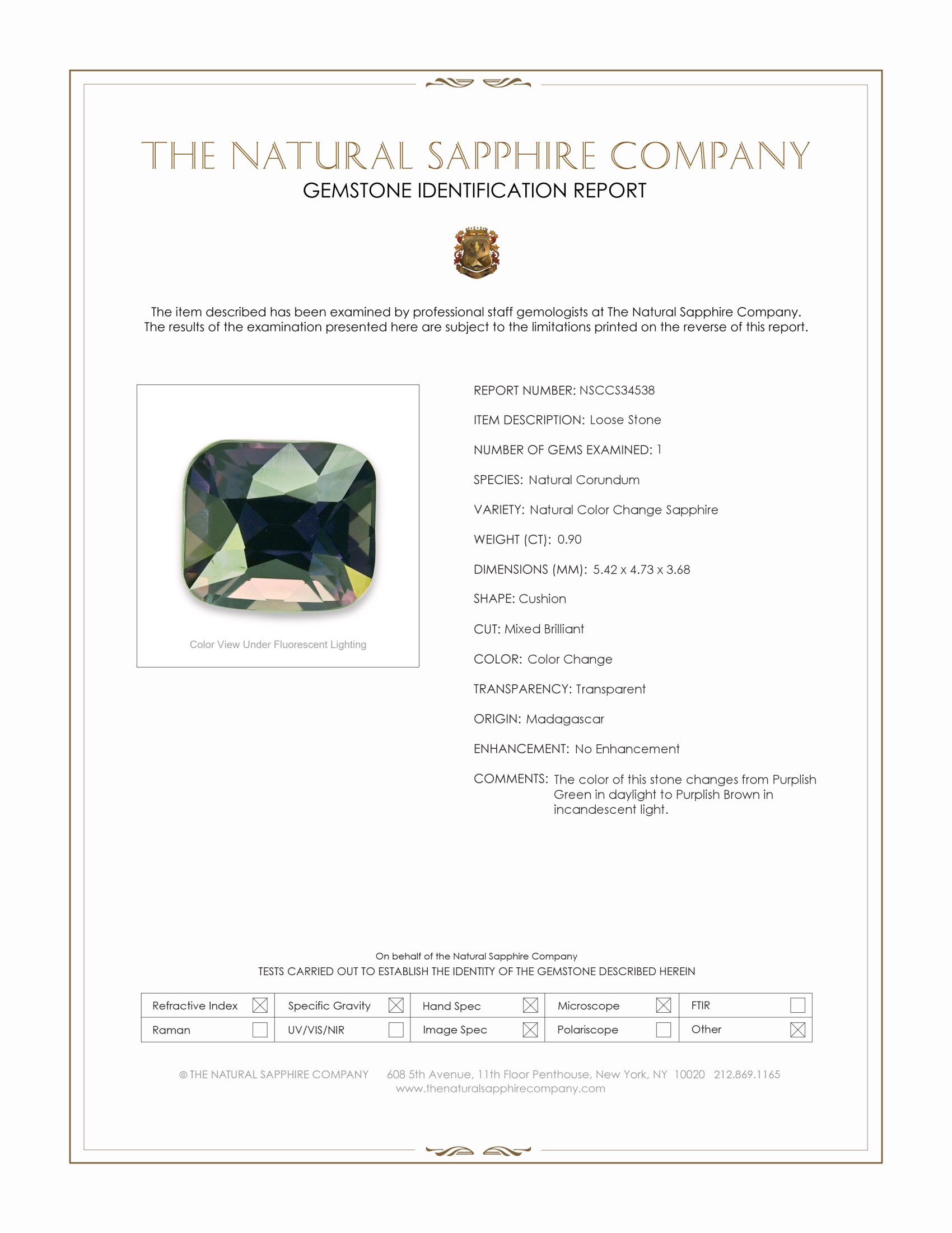 0.90 Ct. Color Change Sapphire from Madagascar