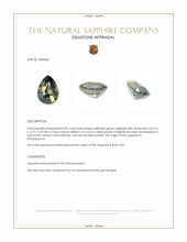 0.81 Ct. Yellowish Green Sapphire from Madagascar Appraisal