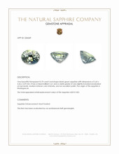 0.70 Ct. Bluish Green Sapphire from Madagascar Appraisal