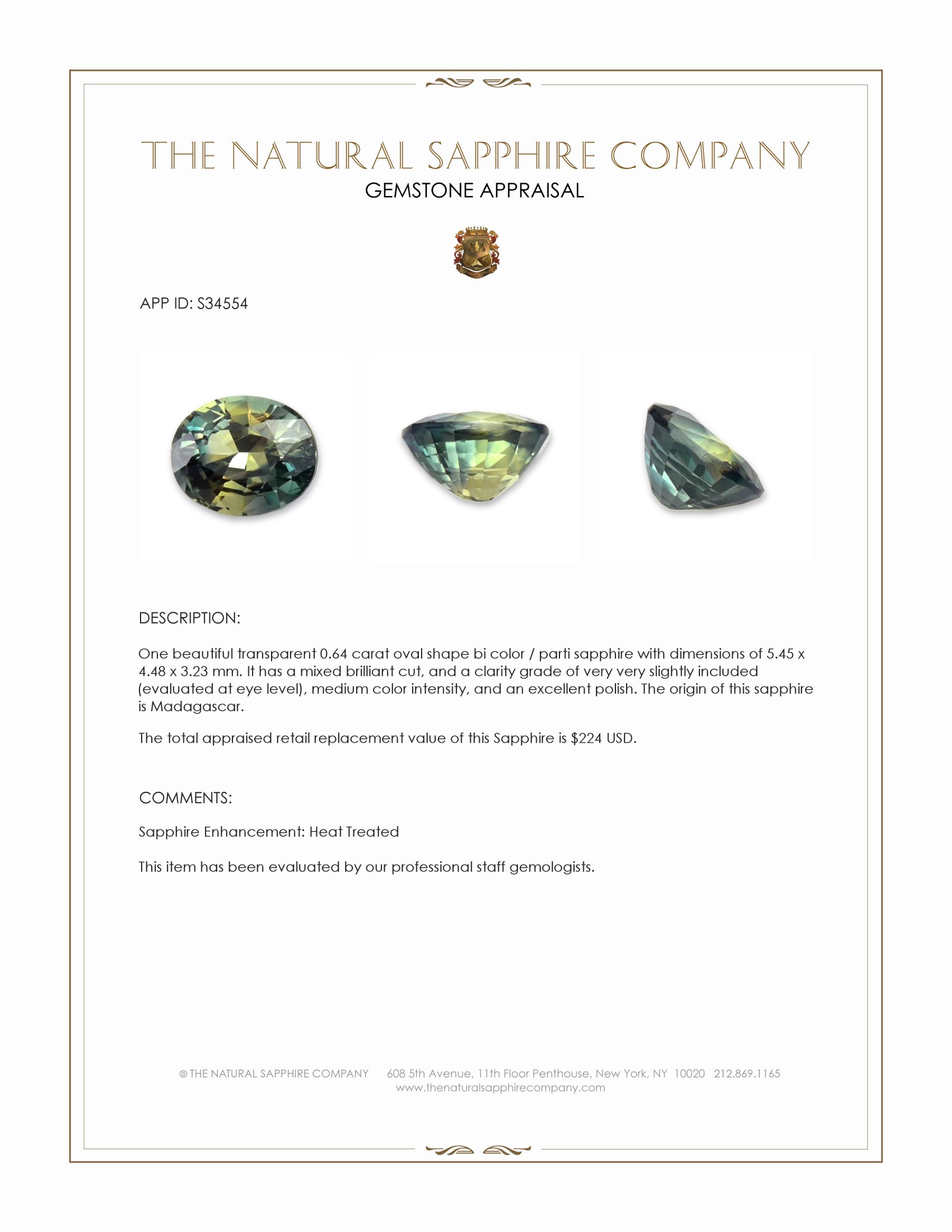 0.64 Ct. Bi Color / Parti Sapphire from Madagascar