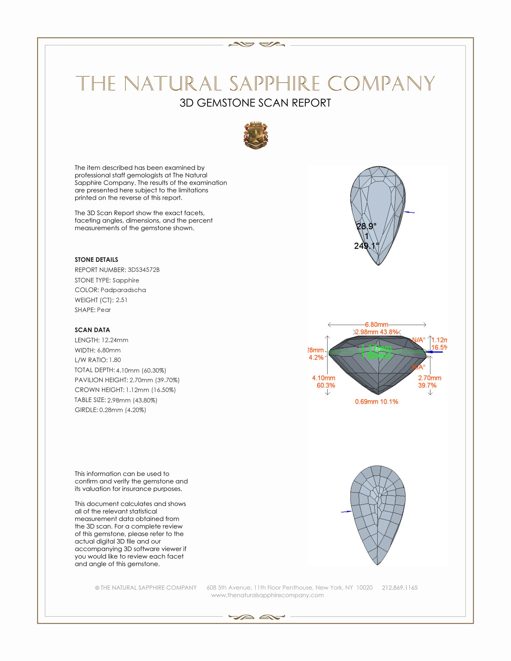 2.51 Ct. Padparadscha Sapphire from Madagascar