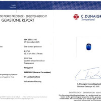 6.57 Ct. Blue Sapphire from Ceylon (Sri Lanka) Scan Report