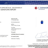 6.57 Ct. Blue Sapphire from Ceylon (Sri Lanka) Scan Report
