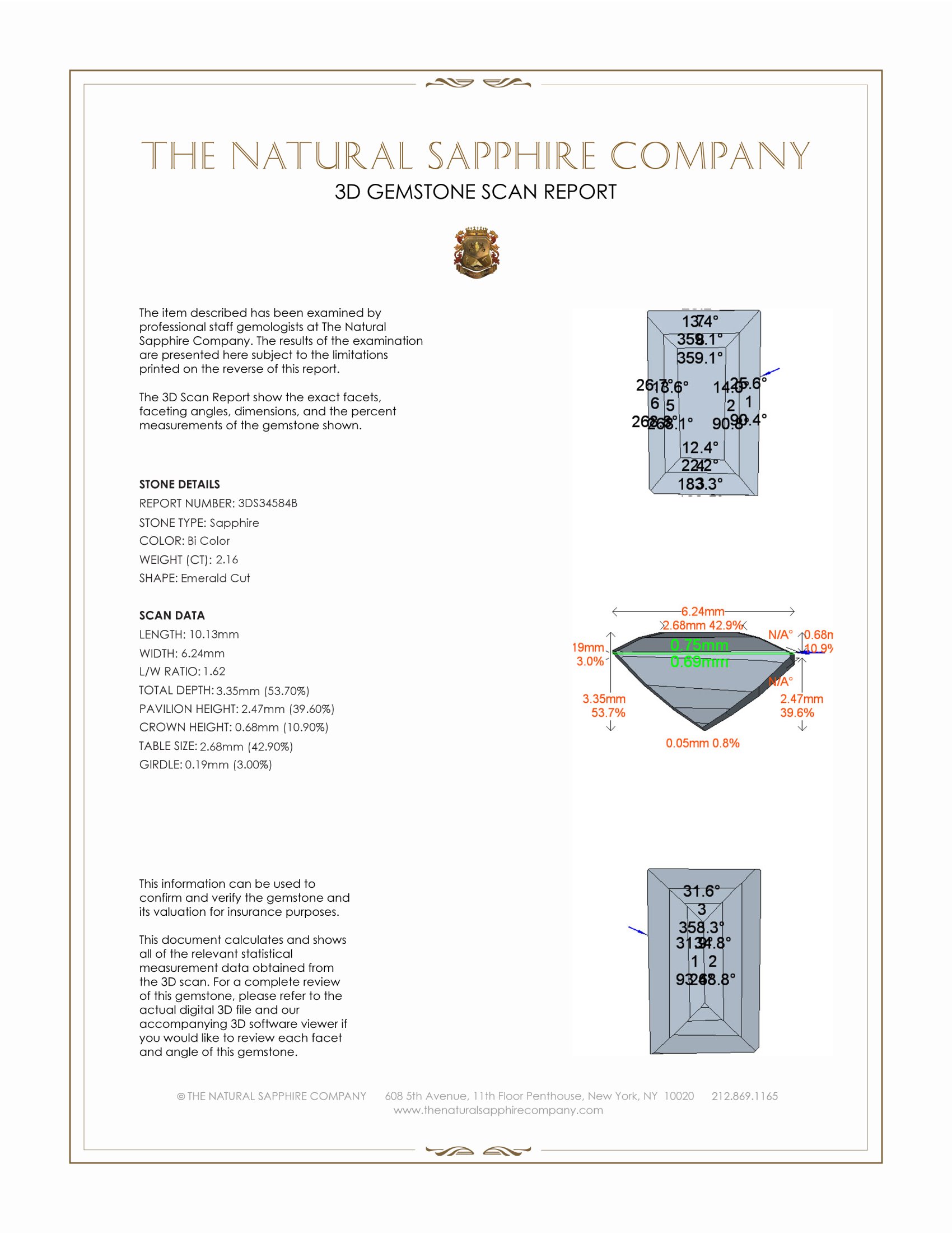 2.16 Ct. Bi Color Sapphire from Ceylon (Sri Lanka)