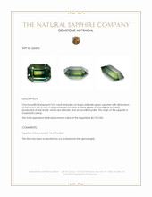 2.04 Ct. Yellowish Green Sapphire from Ceylon (Sri Lanka) Appraisal