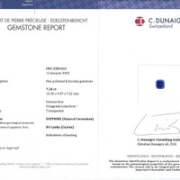 7.34 Ct. Blue Cabochon Sapphire from Ceylon (Sri Lanka) Scan Report