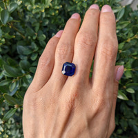 7.34 Ct. Blue Cabochon Sapphire from Ceylon (Sri Lanka) Life Style