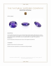 2.06 Ct. Bluish Purple Sapphire from Madagascar Appraisal