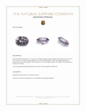 1.16 Ct. Pinkish Purple Sapphire from Ceylon (Sri Lanka) Appraisal