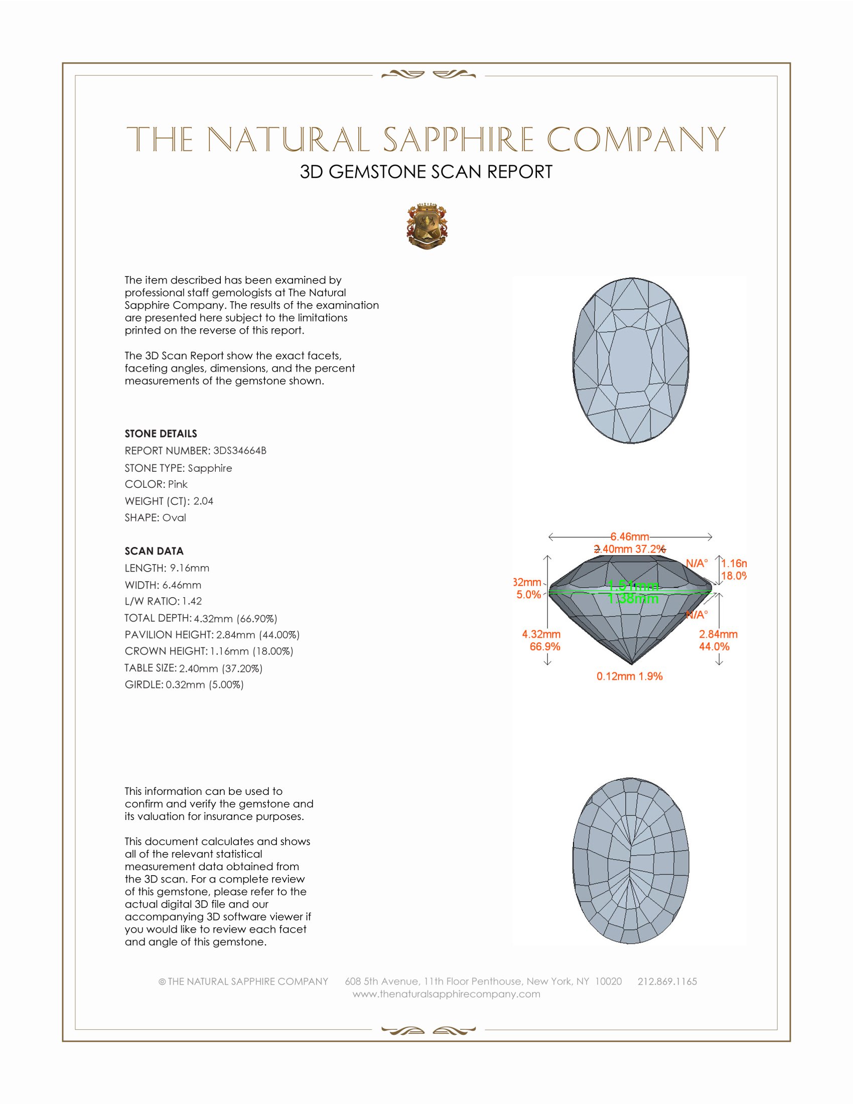 2.04 Ct. Pink Sapphire from Ceylon (Sri Lanka)