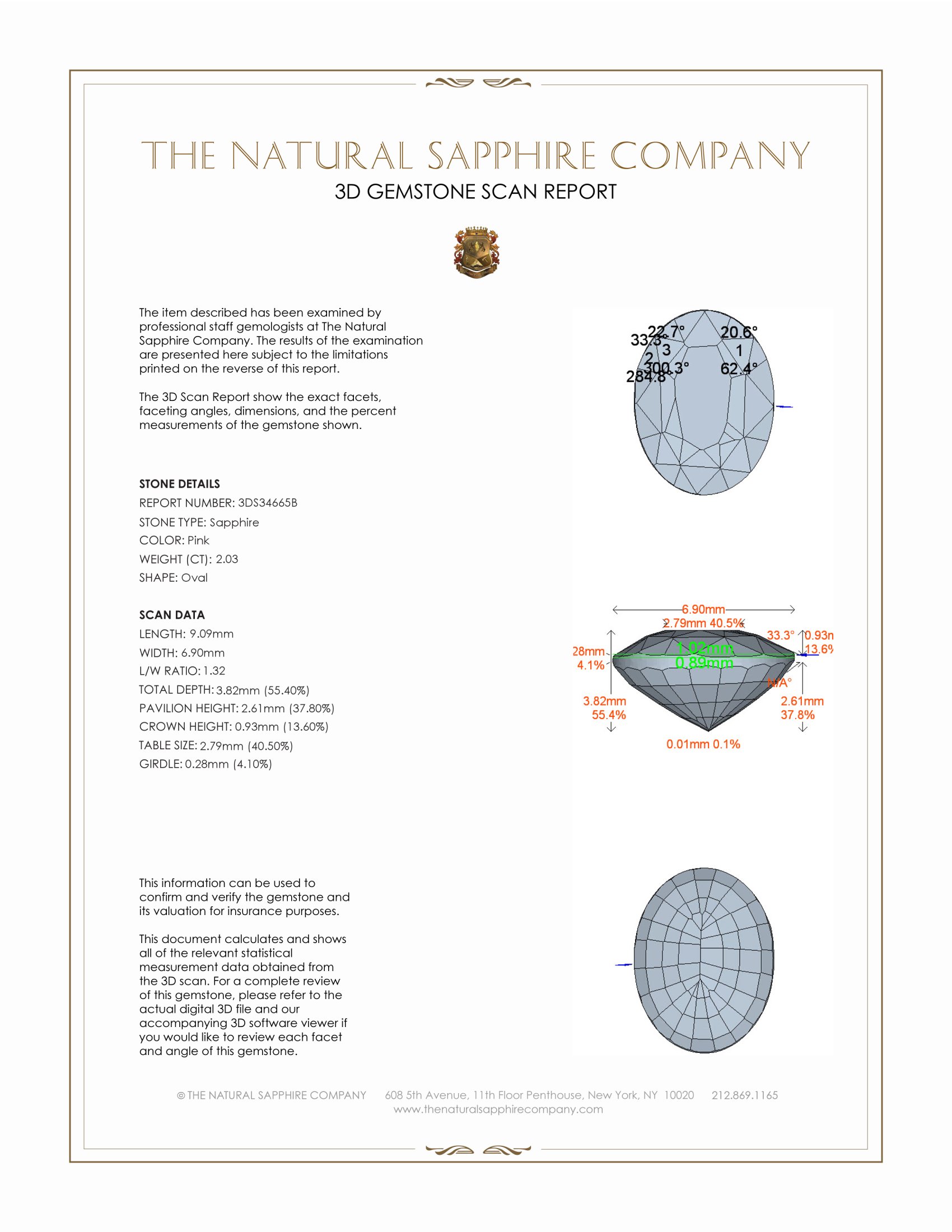 2.03 Ct. Pink Sapphire from Ceylon (Sri Lanka)