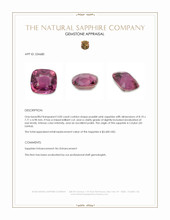 3.00 Ct. Purplish Pink Sapphire from Ceylon (Sri Lanka) Appraisal