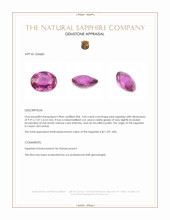 3.03 Ct. Pink Sapphire from Ceylon (Sri Lanka) Appraisal