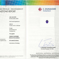 4.05 Ct. Purple Sapphire from Ceylon (Sri Lanka) Scan Report