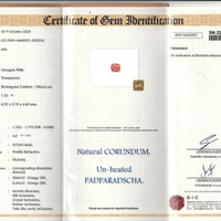 1.53 Ct. Padparadscha Sapphire from Ceylon (Sri Lanka) Scan Report