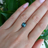 1.68 Ct. Bluish Green Sapphire from Madagascar Life Style