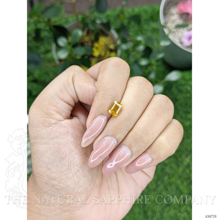 1.60 Ct. Orangish Yellow Sapphire from Ceylon (Sri Lanka)