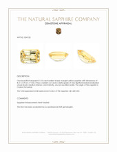 2.10 Ct. Yellow Sapphire from Ceylon (Sri Lanka) Appraisal
