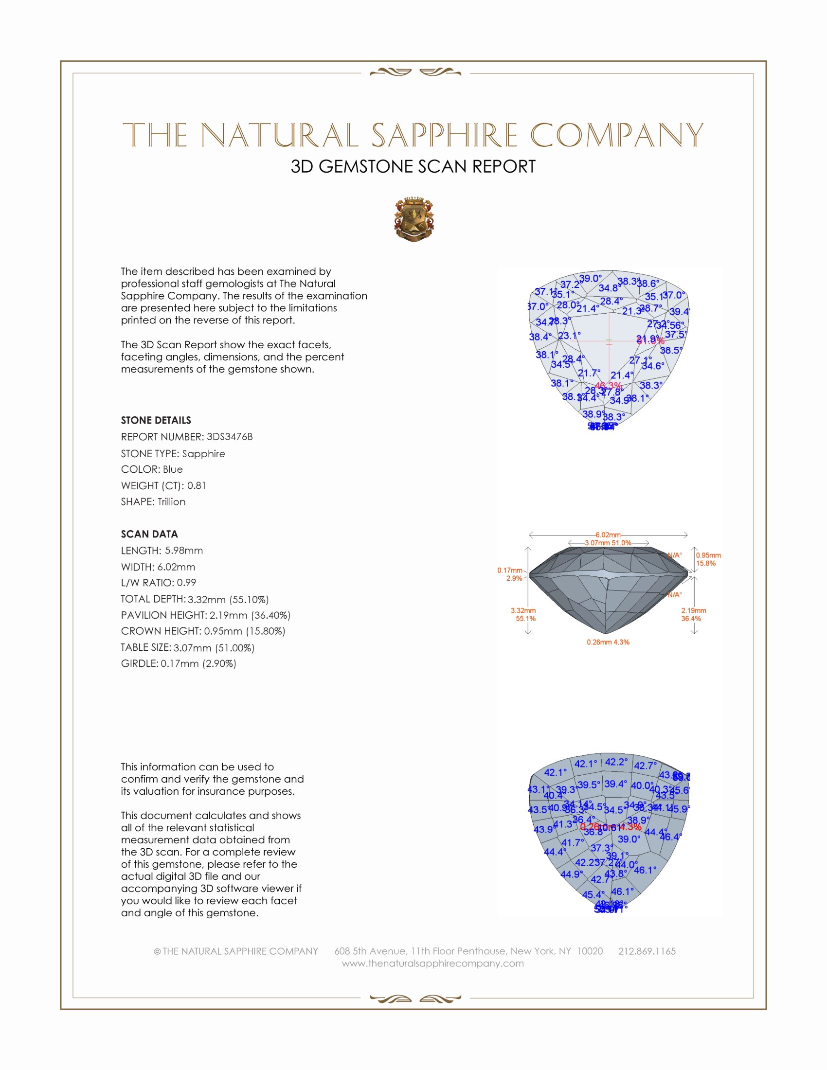 0.81 Ct. Blue Sapphire from Ceylon (Sri Lanka)