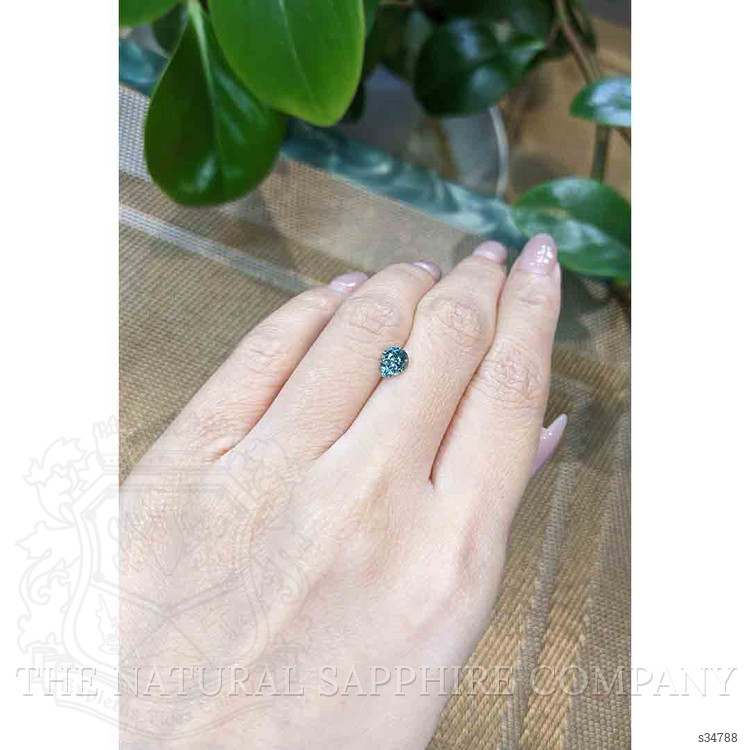 0.96 Ct. Greenish Blue Sapphire from Ceylon (Sri Lanka)