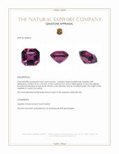 4.05 Ct. Purplish Pink Sapphire from Ceylon (Sri Lanka) Appraisal