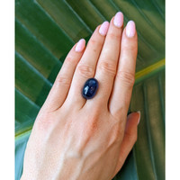 20.90 Ct. Blue Cabochon Sapphire from Ceylon (Sri Lanka) Life Style
