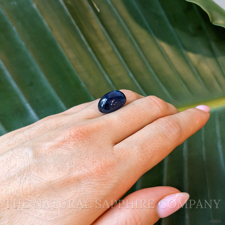 20.90 Ct. Blue Cabochon Sapphire from Ceylon (Sri Lanka)