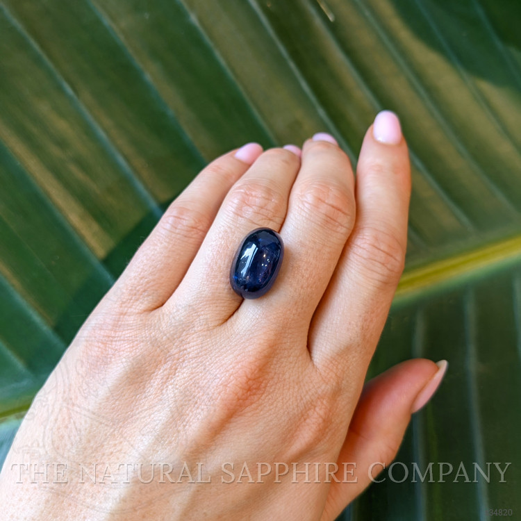 20.90 Ct. Blue Cabochon Sapphire from Ceylon (Sri Lanka)