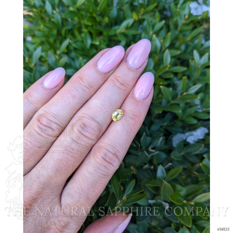 0.82 Ct. Greenish Yellow Sapphire from Ceylon (Sri Lanka)