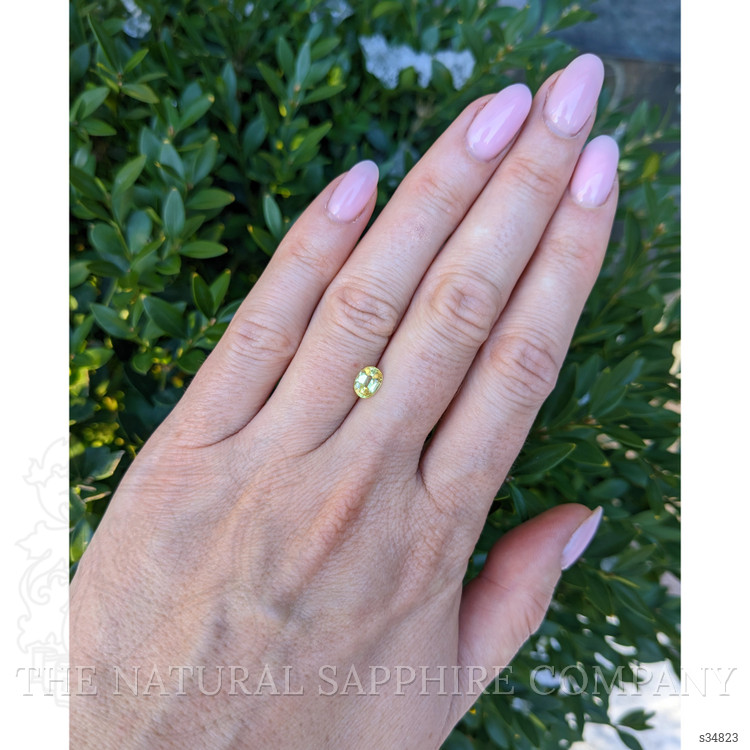 0.82 Ct. Greenish Yellow Sapphire from Ceylon (Sri Lanka)