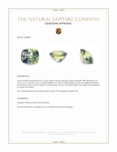 0.57 Ct. Yellowish Green Sapphire from Ceylon (Sri Lanka) Appraisal
