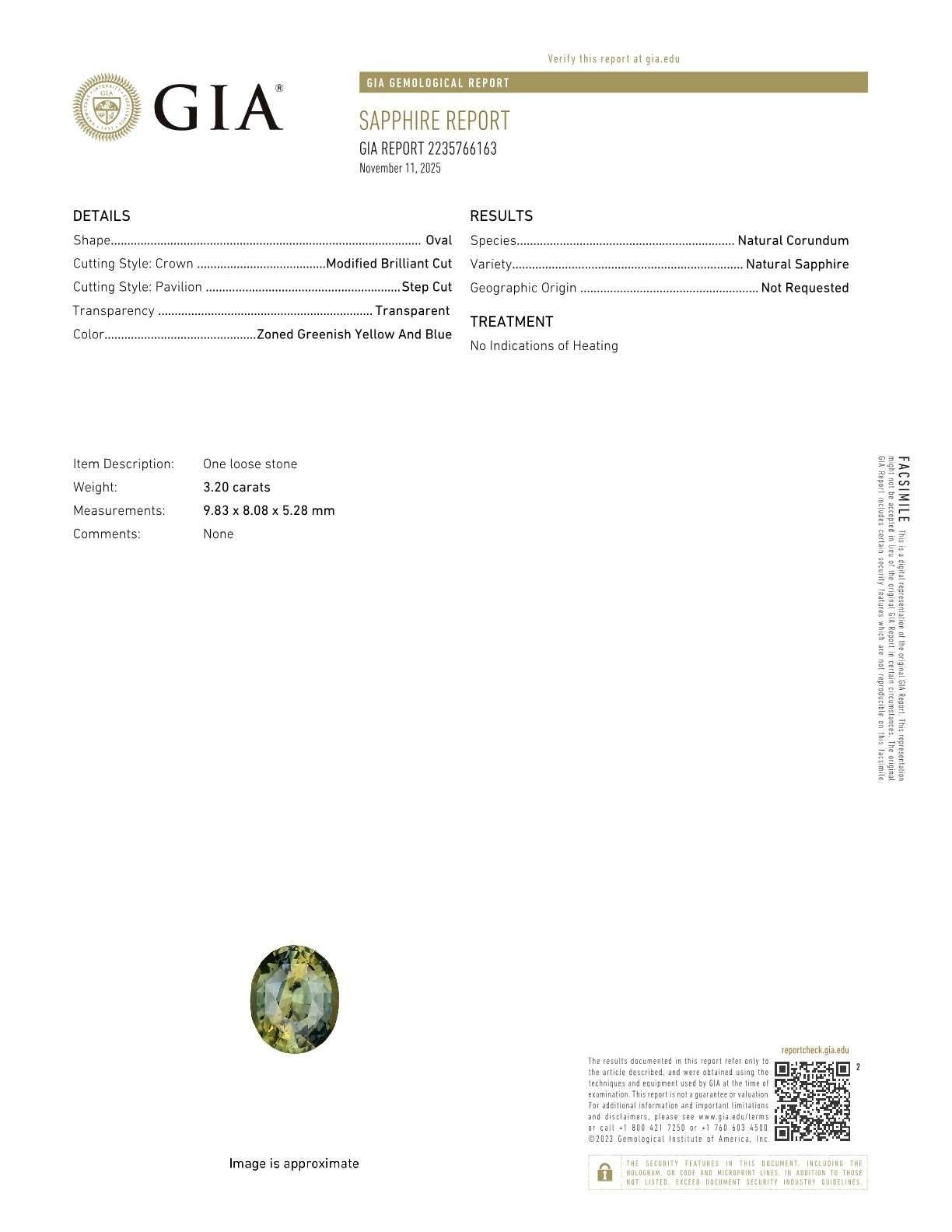 3.20 Ct. Bi Color Sapphire from Madagascar