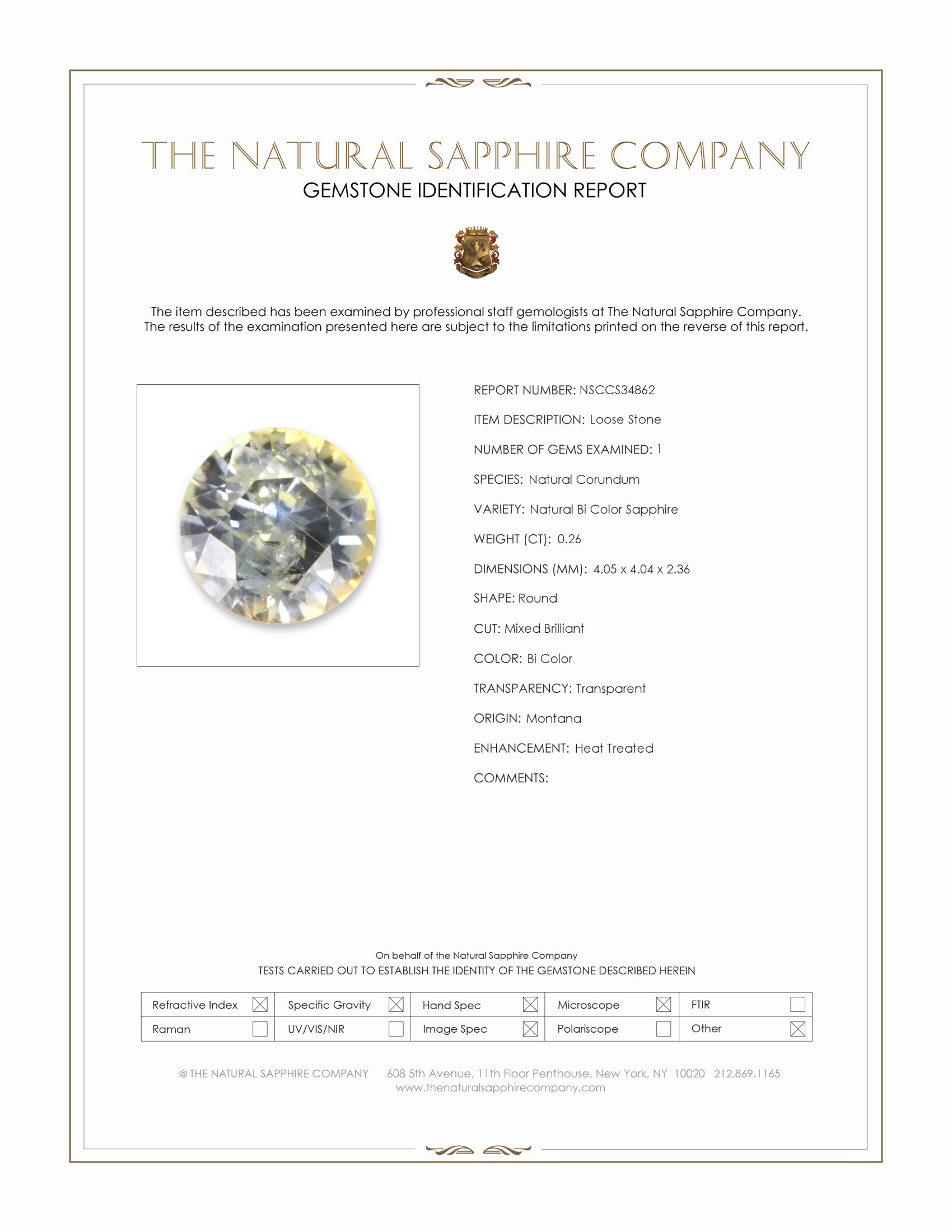 0.26 Ct. Bi Color Sapphire from Montana