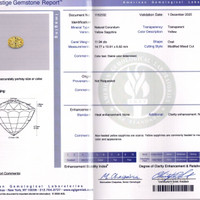 11.94 Ct. Yellow Sapphire from Ceylon (Sri Lanka) Scan Report