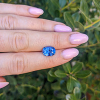3.41 Ct. Blue Sapphire from Ceylon (Sri Lanka) Life Style