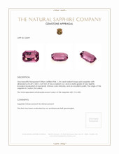 1.24 Ct. Pink Sapphire from Ceylon (Sri Lanka) Appraisal