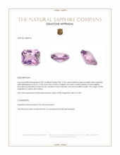 2.50 Ct. Purplish Pink Sapphire from Ceylon (Sri Lanka) Appraisal