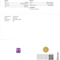 2.50 Ct. Purplish Pink Sapphire from Ceylon (Sri Lanka) Scan Report