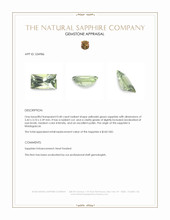 0.40 Ct. Yellowish Green Sapphire from Madagascar Appraisal