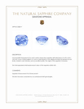 0.56 Ct. Blue Sapphire from Tanzania Appraisal